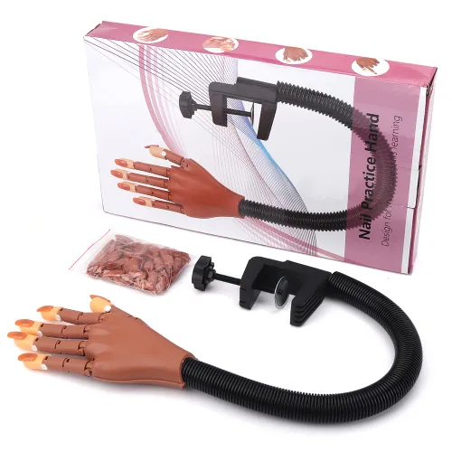 Miniatura 9 de Mano de práctica para uñas acrílicas, flexibles, kit de práctica de entrenamiento de uñas, maniquí falso, manos para uñas, práctica de bricolaje