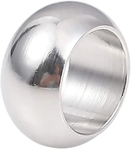 Miniatura 7 de BEADIA Cuentas espaciadoras de acero inoxidable de 0.197 x 0.157 in, redondas, sueltas, para hacer joyas, 100 unidades con agujero de 0.098 pulgadas