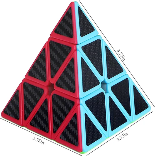Miniatura 8 de AMAZA Cubo de velocidad de pirámide 3X3 de fibra de carbono Pegatina Puzzle Cubo 3X3X3 Speed Cube Triángulo Cubo Mágico Puzzle Juguete Cubo Mágico