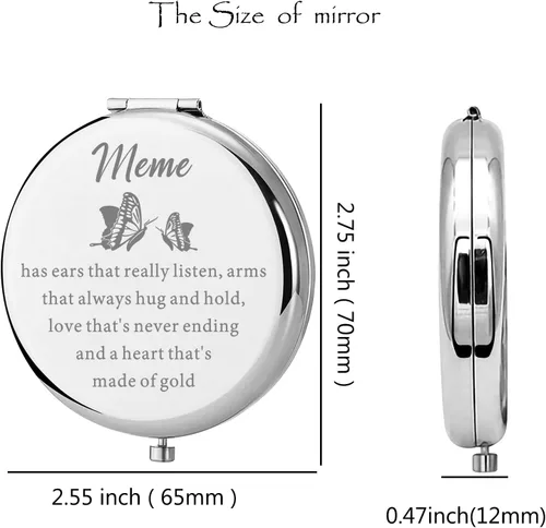 Miniatura 2 de Lywjyb Birdgot Meme - Espejo de maquillaje compacto para abuela, regalo de cumpleaños de nieta y nieto