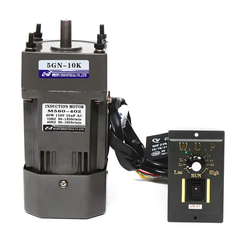 Miniatura 13 de 15W 10K AC110V 125 RPM Motor reductor de engranajes variable ajustable con controlador de velocidad para la industria