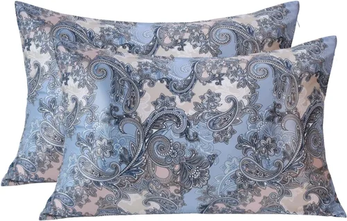 Miniatura 15 de MANSPHIL Funda de almohada de seda de morera 6A estándar gris para cabello y piel, suave y refrescante, 22 momme fundas de almohada 100% seda