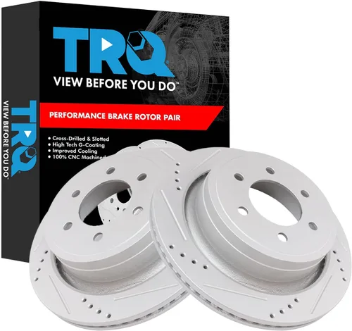 Miniatura 186 de TRQ Juego de rotores de freno de rendimiento trasero con revestimiento G premium compatible con Mazda 6 2014-2021
