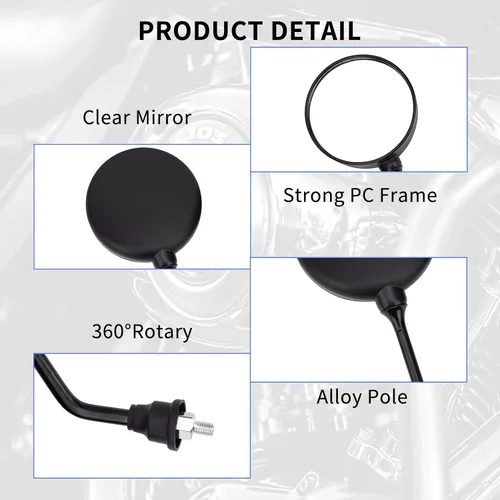 Miniatura 5 de AHL Espejos retrovisores con kit de transferencia compatibles con: BMW G310R 2017-2018/G310GS 2017-2018/F650GS/F800GS/F800R/F700GS