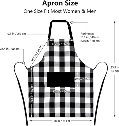 Miniatura 5 de Jubatus Delantales Buffalo Check, negro y blanco Check