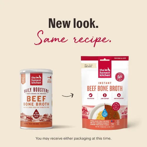 Miniatura 3 de The Honest Kitchen Caldo Instantáneo de Hueso de Carne con Cúrcuma para Perros, Refuerzo Diario, 102 Gramos