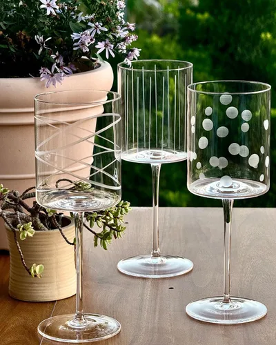 Miniatura 4 de Juego de copas de vino de 4 a 16 onzas cilíndricas de vino blanco y rojo, hechas de cristal premium sin plomo, gran regalo para bodas, aniversarios