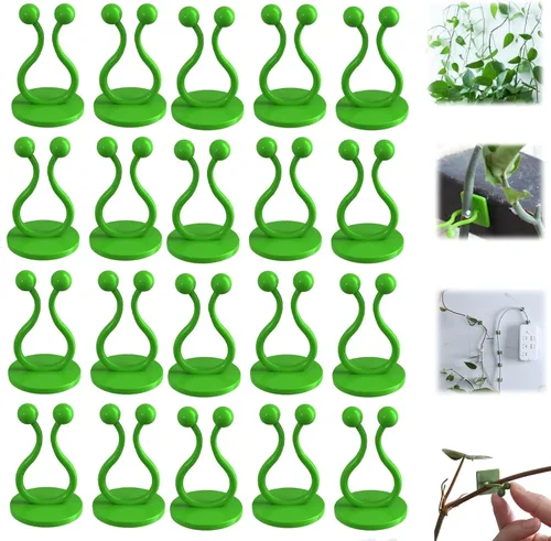 Miniatura 11 de HISKI Clips de pared para escalada de plantas, fijador de plantas verdes con gancho autoadhesivo, clips de pared para plantas trepadoras, clips