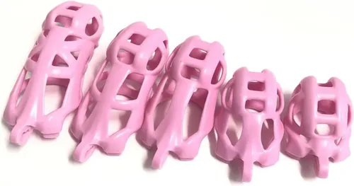 Miniatura 5 de Dispositivo de castidad masculina jaula para pene de resina 2.0, dispositivo de castidad masculina con 4 anillos para el pene, jaula de castidad