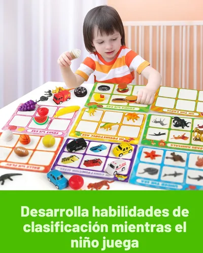 Miniatura 4 de Coogam Juguete de clasificación para niños pequeños, animales, dinosaurios, frutas, vehículos, alimentos, peces, bolas, juego de granja, juego
