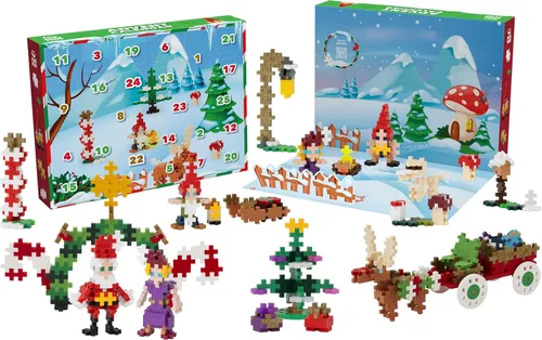 Miniatura 4 de PLUS PLUS Calendario de Adviento de Navidad 2025, 25 Juguetes de Construcción de Bloques para Niños, Mini Kits de Rompecabezas 3D, Divertidos