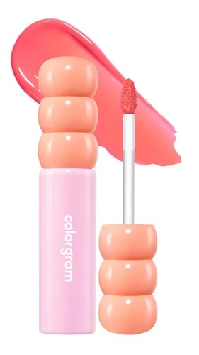 Miniatura 23 de COLORGRAM FRUITY GLASS GLOSS 01 GRAPE BLACK Brillo labial brillante no pegajoso con brillo similar al vidrio Lápiz labial hidratante de larga