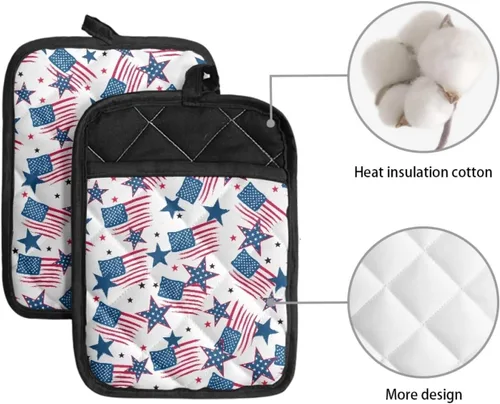 Miniatura 3 de Gomyblomy Patriots - Juego de 2 protectores de cocina de Patriot, resistentes al calor, antideslizantes, tapetes térmicos ligeros para encimera