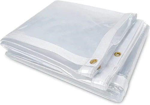 Miniatura 9 de Cortina de lona transparente para exteriores, 6 x 8 pies, impermeable, a prueba de viento, 24 mil, lona de vinilo transparente para patio, pérgola