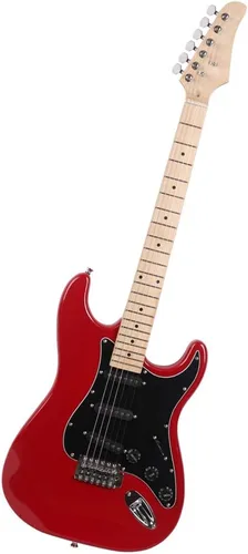 Miniatura 3 de Vasitelan Kit completo de guitarra eléctrica de 39 pulgadas para principiantes, tamaño completo con amplificador de 20 W, con correa, bolsa, Rojo