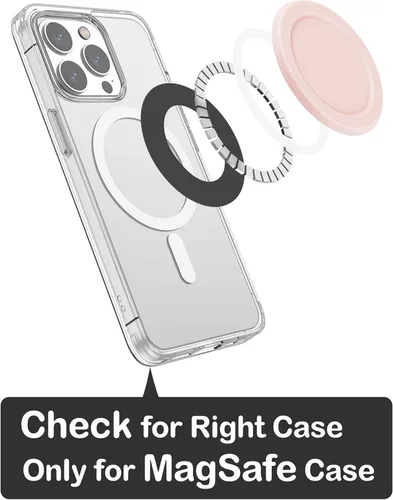 Miniatura 2 de metisinno Base magnética básica compatible con agarres de teléfono PopSocket y fundas MagSafe para iPhone, color rosa