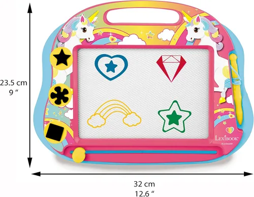 Miniatura 3 de Lexibook, Tablero de Dibujo de Unicornio Mágico Magnético Multicolor, Juguete Artístico Creativo para Niñas y Niños, Lápiz Stylus y Sellos