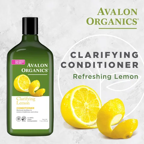 Miniatura 2 de Avalon Organics Champú Clarificante de Limón, Elimina la Acumulación para Restaurar Brillo y Luminosidad, 11 Onzas Líquidas