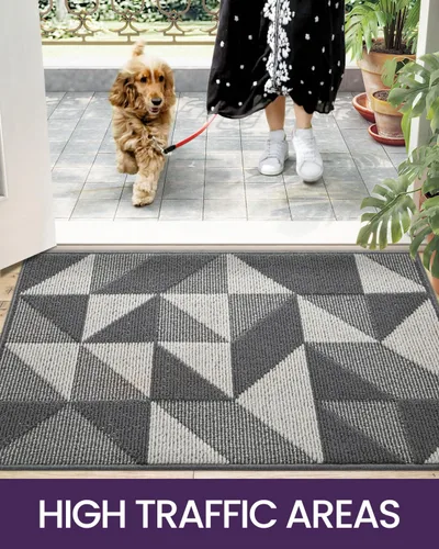 Miniatura 7 de DEXI - Alfombras para puerta de entrada, antideslizante, lavable, absorbente, resistente a la suciedad en el interior, alfombra de entrada de perfil