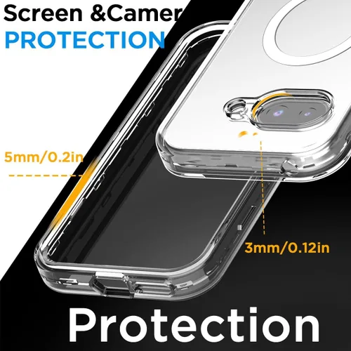 Miniatura 4 de AICase Funda transparente para Google Pixel 9a (6.3 pulgadas), resistente protección contra caídas, cuerpo completo, a prueba de golpes, a prueba