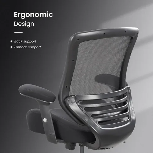 Miniatura 5 de BOLISS Silla de oficina ergonómica de malla súper suave, gruesa y ancha, silla de escritorio para computadora, brazos ajustables en altura y soporte