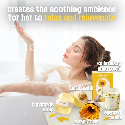 Miniatura 6 de Regalos de girasol para mujeres, cesta de regalo de envío de sol, mejora pronto para amigos enfermos, paquete de cuidado para recuperación después