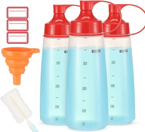 Miniatura 16 de Botella exprimidora de condimentos para salsas de boca ancha, botellas de plástico para condimentos, pintura, salsa de tomate, mostaza, aceite