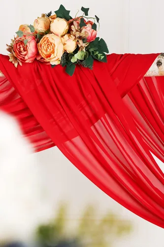 Miniatura 4 de 2 paneles de cortinas de tela de gasa para arco de boda, paneles de cortina de telón de fondo de fiesta, decoración de ceremonia y recepción