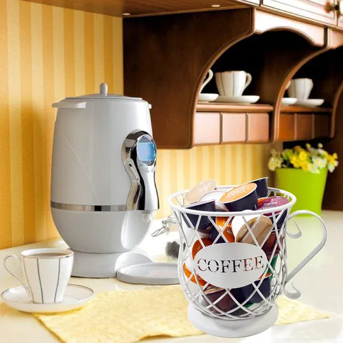 Miniatura 5 de Soporte para cápsulas de café, forma de taza, multiuso, soporte para tazas K, estación de café, organizador de almacenamiento, cesta de alambre