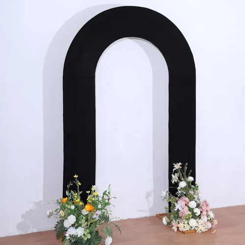 Miniatura 11 de Efavormart - Funda de arco abierto de elastano beige de 7 pies, doble cara, ajuste cómodo, en forma de U, para bodas escandalosas y decoración