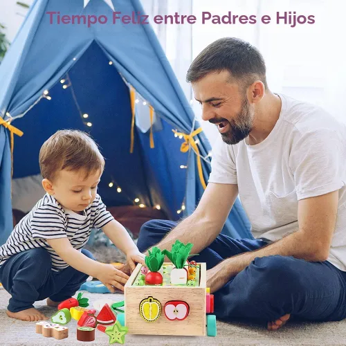 Miniatura 6 de Juguetes Montessori de madera educativos para bebés niños y niñas de 1, 2, 3 años, juguetes de clasificación de formas para el primer cumpleaños