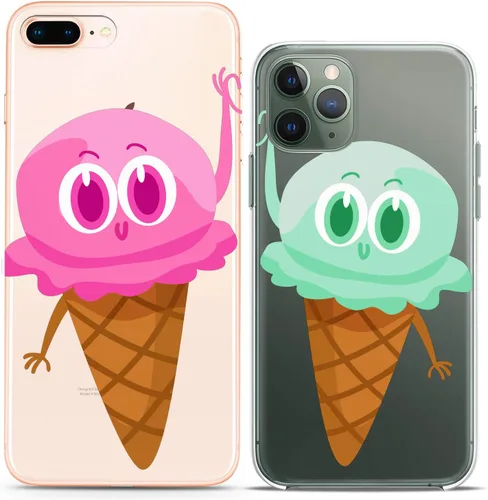 Miniatura 18 de Fundas a juego para parejas compatibles con iPhone 16 15 14 13 12 11 Pro Max Mini Xs X 6s 8 Plus 7+ Xr 10 SE 5 Girlfriend Cat Silicone Pair Cover