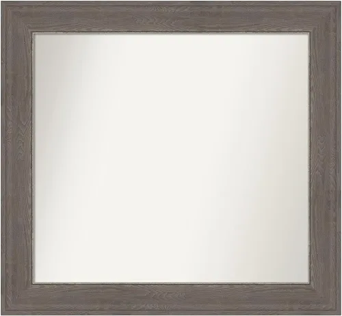 Miniatura 156 de Amanti Art Espejo de pared personalizado no biselado (24.5 x 24.5 pulgadas), marco gris marrón alta, varios tamaños personalizados, espejo de baño