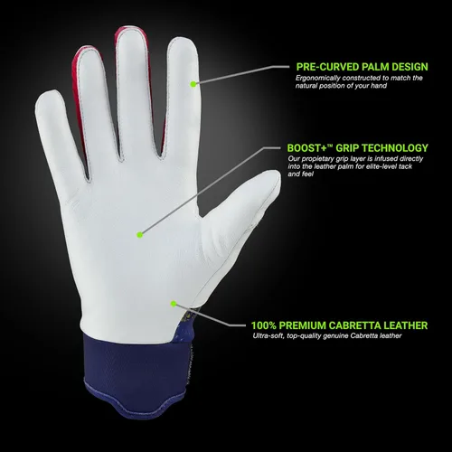 Miniatura 3 de Grip Boost Loaded - Guantes de bateo de béisbol con piel Boost Plus, tallas para adultos y jóvenes USA