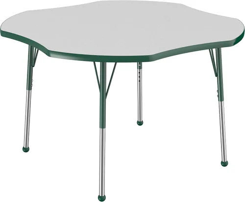 Miniatura 50 de FDP Clover Mesa de Actividades Escolar y de Oficina (48 x 48 pulgadas), patas estándar con deslizadores giratorios para entornos de asientos