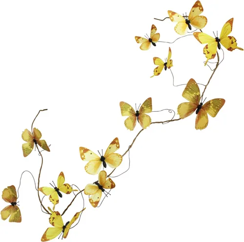 Miniatura 12 de Guirnalda de mariposa artificial, enredaderas decorativas de mariposa falsas, decoración colgante de mariposa única en 3D para pared del hogar, Azul