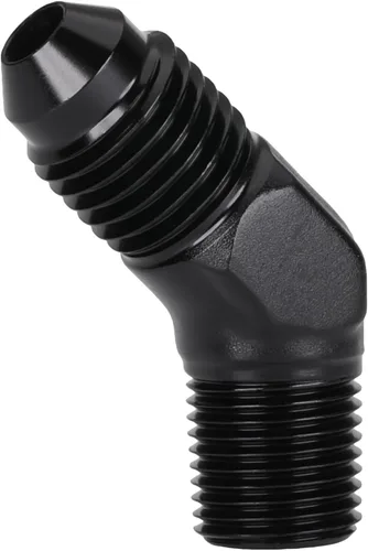 Miniatura 49 de 3AN macho Flare a 1/4 NPT tubo macho 90 grados codo adaptador unión aluminio negro