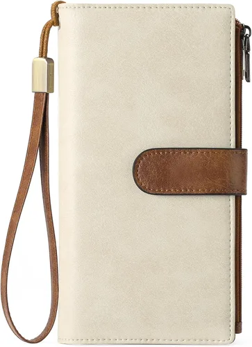 Miniatura 16 de GOIACII Carteras para Mujer de Gran Capacidad Portador de Tarjetas de Crédito Cartera Rfid Mujer Doble Cremallera Bolsillo Cuero Bifold para Damas