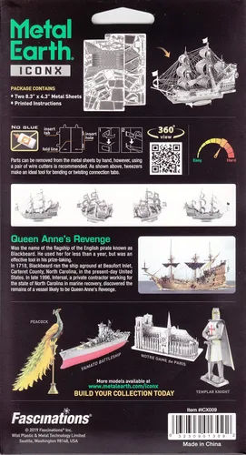 Miniatura 7 de Fascinations barco de juguete de metal 3D ICONX Queen Anne`s Revenge