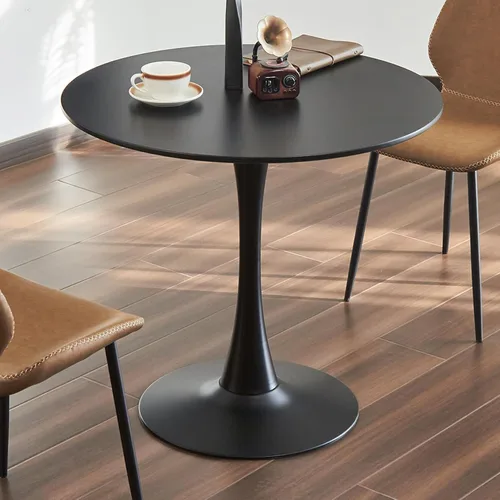 Miniatura 6 de Mesa de comedor redonda, mesa circular de tulipán de 31.5" con tablero engrosado y pedestal de metal, mesa de bistró moderna de mediados de siglo