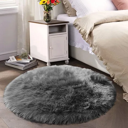 Miniatura 86 de Latepis - Tapete rectangular de piel sintética tipo lana de oveja suave, esponjosa y lavable para sala de estar, dormitorio, sala de juegos o Blanco