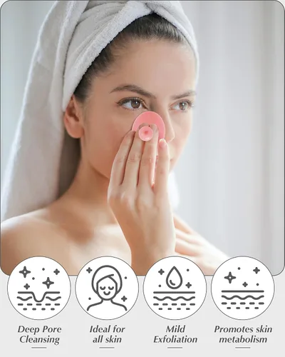 Miniatura 6 de Exfoliante facial, 8 unidades de silicona para mujeres, cepillo de limpieza facial, almohadilla de poros para acné para limpieza profunda, cuidado
