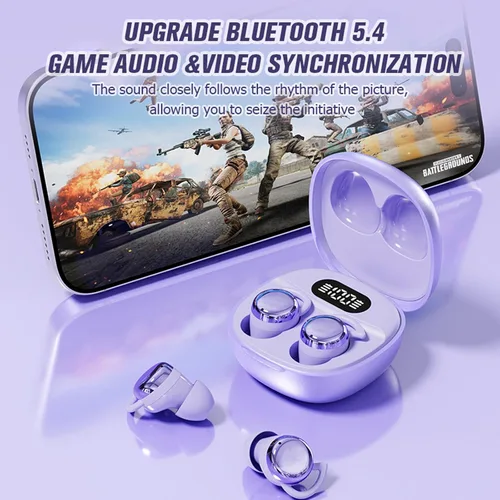 Miniatura 7 de Audífonos invisibles pequeños para dormir, color morado, inalámbrico, Bluetooth, cómodos, para dormir de lado, pequeños, pequeños, discretos, Púrpura