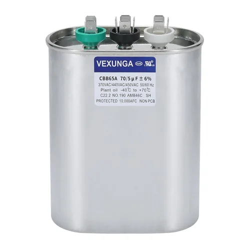 Miniatura 21 de VEXUNGA - 25/5 uF 25+5 MFD 370V o 440V Condensadores redondos de arranque dual 25 5 uF 370 440 Volt VAC CBB65 Condensadores para acondicionador