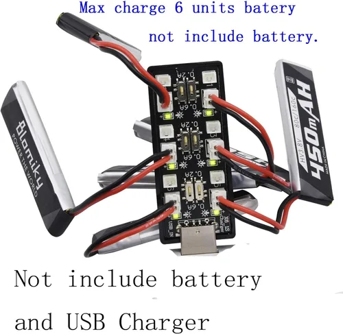 Miniatura 7 de Blomiky Cargador de asiento USB 6 en 1 1S Li-ion/Lipo 3.7V-3.8V con JST-PH2.0 y JST1.25 Enchufe adecuado para batería Emax 1S 450mAh Lipo/cargador 6