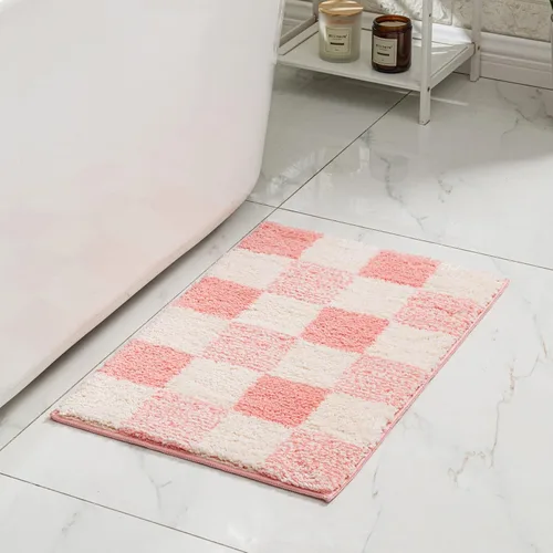 Miniatura 22 de CozeCube Tapetes de baño para baño antideslizantes, alfombras de baño de microfibra absorbente esponjosas lavables, alfombras de baño estéticas