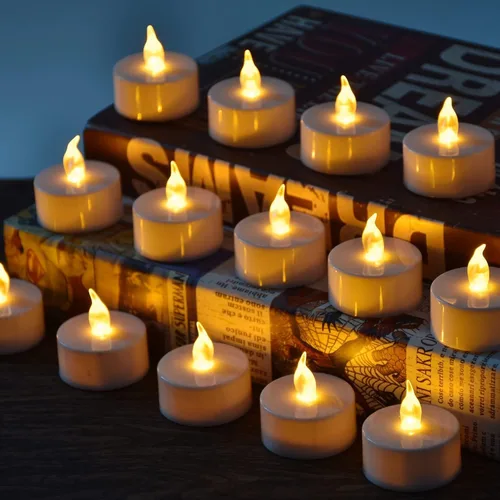 Miniatura 7 de Velas de té LED, velas de té sin llama, velas sin llama, luces de boda para decoración del hogar, Navidad, fiesta de cumpleaños