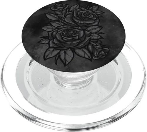 Miniatura 8 de Lindas rosas negras patrón de flores rosas negras silueta PopSockets estándar PopGrip