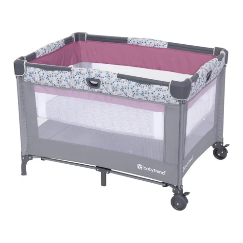Miniatura 4 de Baby Trend Centro de Guardería con Cuna con Balanceo, Cápsula de Sueño, Cambiador con Volteado, Rosa Daisy