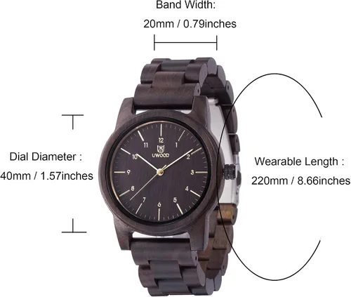 Miniatura 6 de Reloj de Madera para Hombre, Relojes de Madera Hechos a Mano Minimalistas para Mujeres y Hombres, Reloj de Madera Ligero para Hombre, Relojes